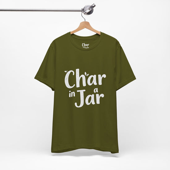 Char in a Jar™ Unisex Holiday T-Shirt | Winter Wonderland White Text