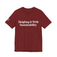 Sleighing it With Sustainability™ Unisex Holiday T-Shirt | Winter Wonderland White Text