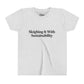 Sleighing it With Sustainability™ Youth Holiday T-Shirt | Biochar Midnight Black Text