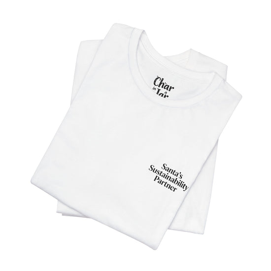 Santa’s Sustainability Partner™ Unisex T-Shirt | Embroidered Chest Logo | Biochar Midnight Black Text