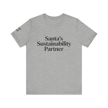 Santa’s Sustainability Partner™ Unisex Holiday T-Shirt | Biochar Midnight Black Text