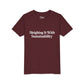 Sleighing it With Sustainability™ Youth Holiday T-Shirt | Winter Wonderland White Text