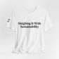 Sleighing it With Sustainability™ Unisex Holiday T-Shirt | Biochar Midnight Black Text
