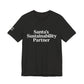 Santa’s Sustainability Partner™ Unisex Holiday T-Shirt | Winter Wonderland White Text