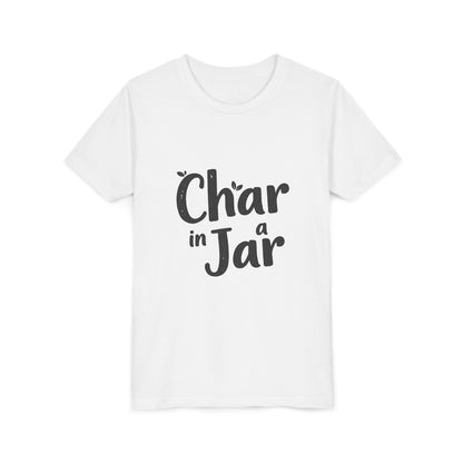 Char in a Jar™ Youth Holiday T-Shirt | Biochar Midnight Black Text