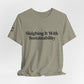 Sleighing it With Sustainability™ Unisex Holiday T-Shirt | Biochar Midnight Black Text