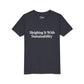 Sleighing it With Sustainability™ Youth Holiday T-Shirt | Winter Wonderland White Text