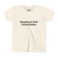 Sleighing it With Sustainability™ Youth Holiday T-Shirt | Biochar Midnight Black Text