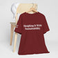 Sleighing it With Sustainability™ Unisex Holiday T-Shirt | Winter Wonderland White Text