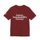 Santa’s Sustainability Partner™ Unisex Holiday T-Shirt | Winter Wonderland White Text