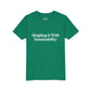 Sleighing it With Sustainability™ Youth Holiday T-Shirt | Winter Wonderland White Text