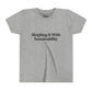 Sleighing it With Sustainability™ Youth Holiday T-Shirt | Biochar Midnight Black Text